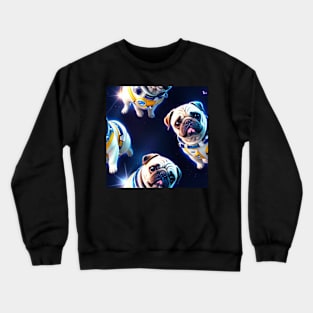 Just a Space Pugs Pattern Crewneck Sweatshirt